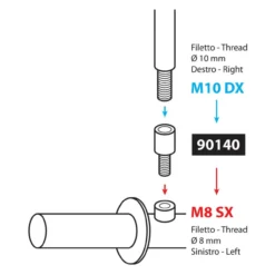 Adatattatore.specchio Da M10 Dx A M8 Sx