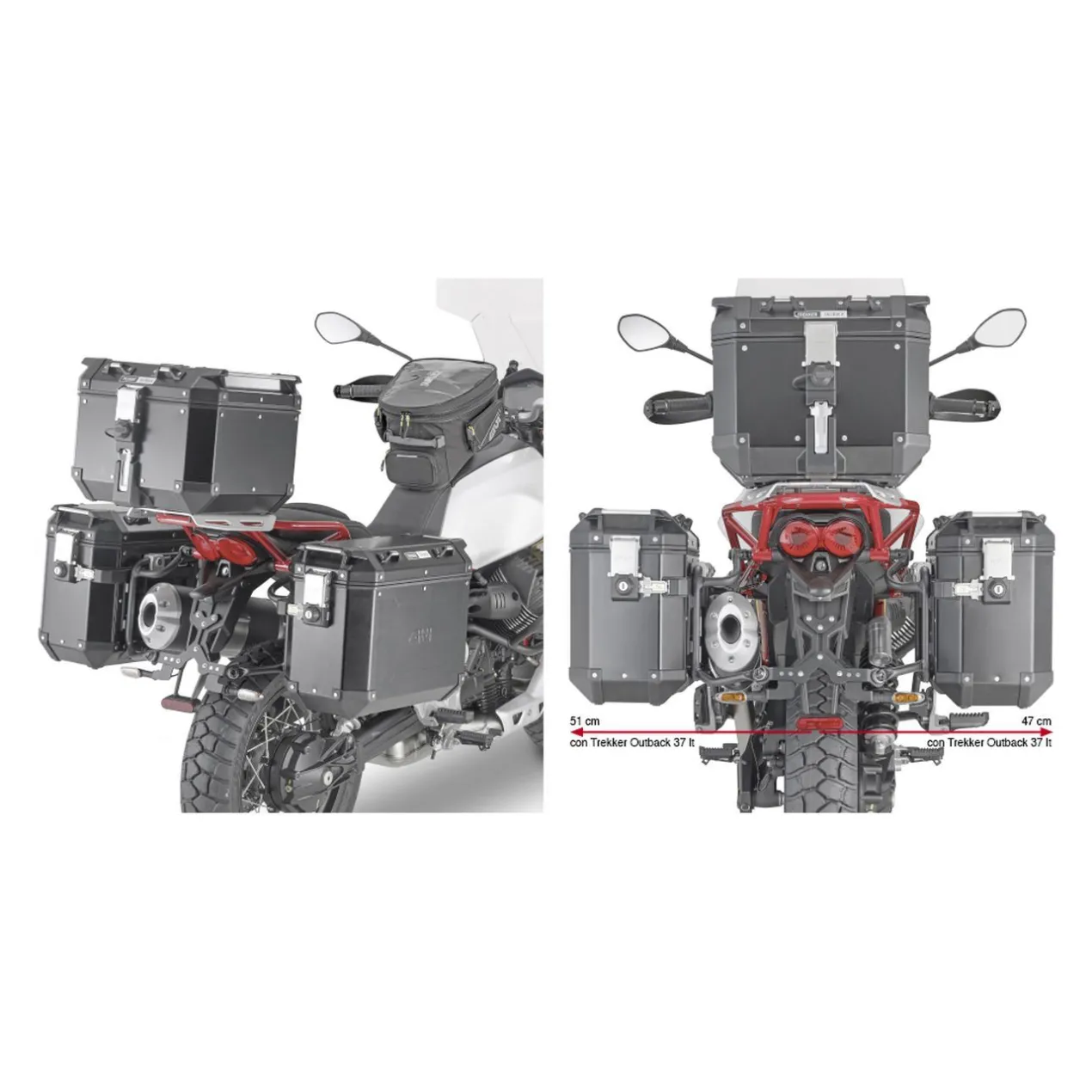 Attacco Portavaligie Laterale Moto Guzzi V85 Tt Givi Plor8203cam