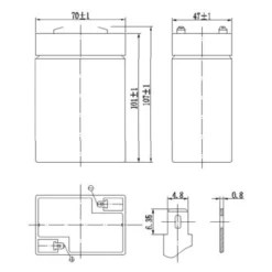 Batteria Al Piombo Ricaricabile AGM Per Servizi 6v 5 Ah