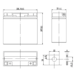 Batteria Al Piombo Ricaricabile AGM Per Servizi 12v 18ah