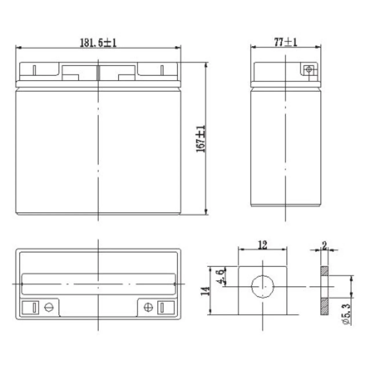 Batteria Al Piombo Ricaricabile AGM Per Servizi 12v 18ah