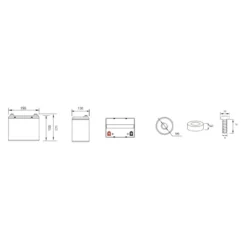 Batteria Al Piombo Ricaricabile AGM CICLICA Per Servizi 12v 36ah