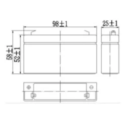 Batteria Al Piombo Ricaricabile AGM Per Servizi 6v 1,3ah