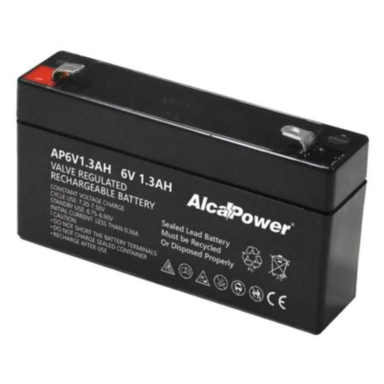 Batteria Al Piombo Ricaricabile AGM Per Servizi 6v 1,3ah