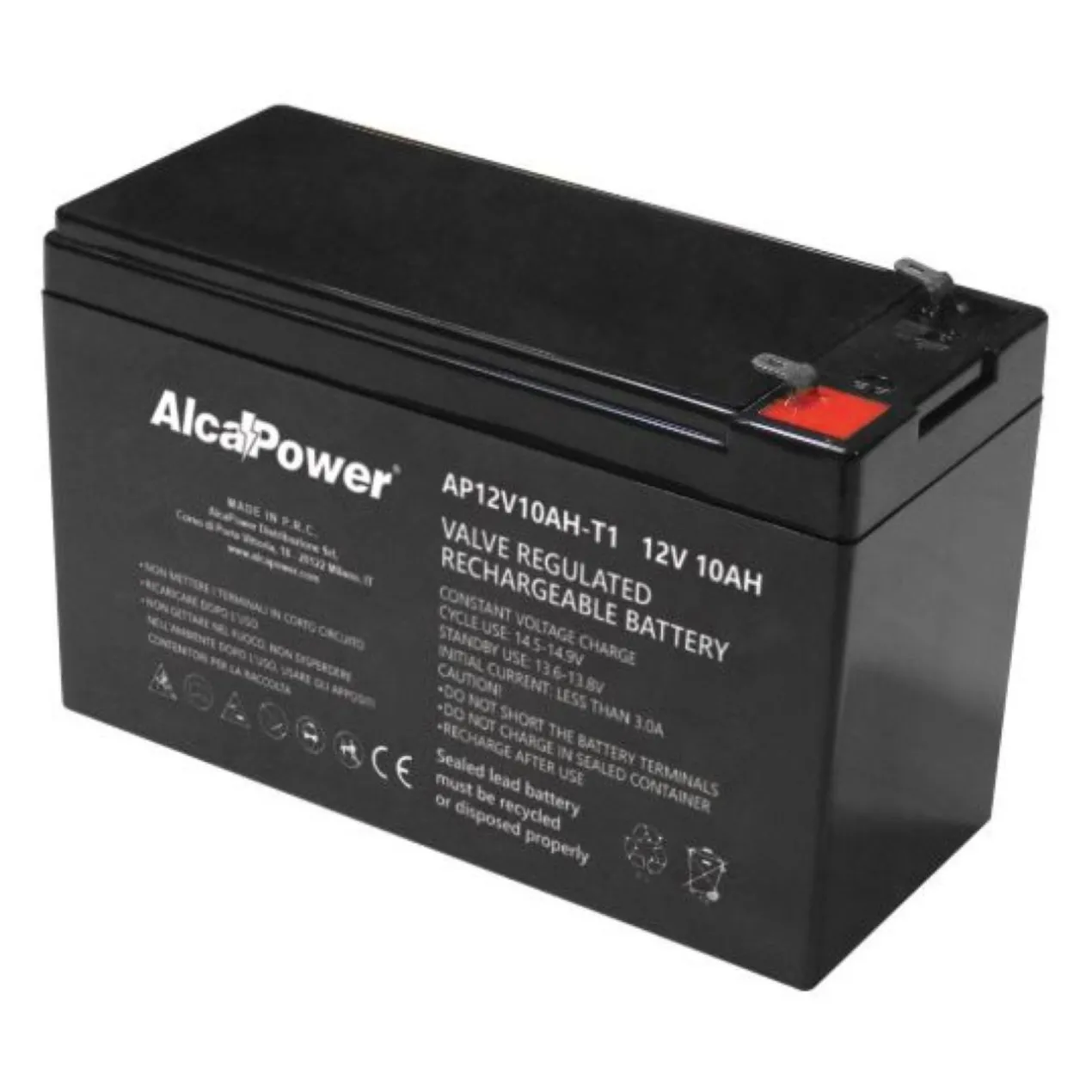 Batteria Al Piombo Ricaricabile AGM Per Servizi 12v 10ah - T1