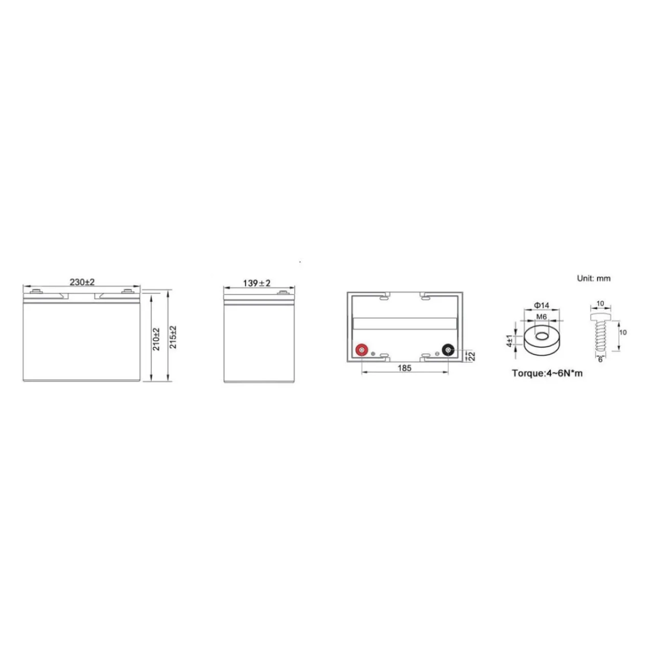 Batteria Al Piombo Ricaricabile AGM CICLICA Per Servizi 12v 55ah