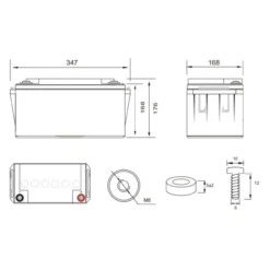 Batteria Al Piombo Ricaricabile AGM Per Servizi 12v 65ah