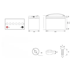 Batteria Al Piombo Ricaricabile AGM CICLICA Per Servizi 12v 100ah