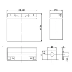 Batteria Al Piombo Ricaricabile AGM CICLICA Per Servizi 12v 22ah
