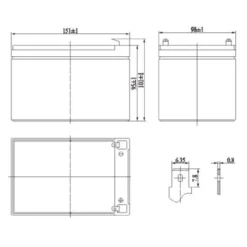 Batteria Al Piombo Ricaricabile AGM Per Servizi 12v 12ah