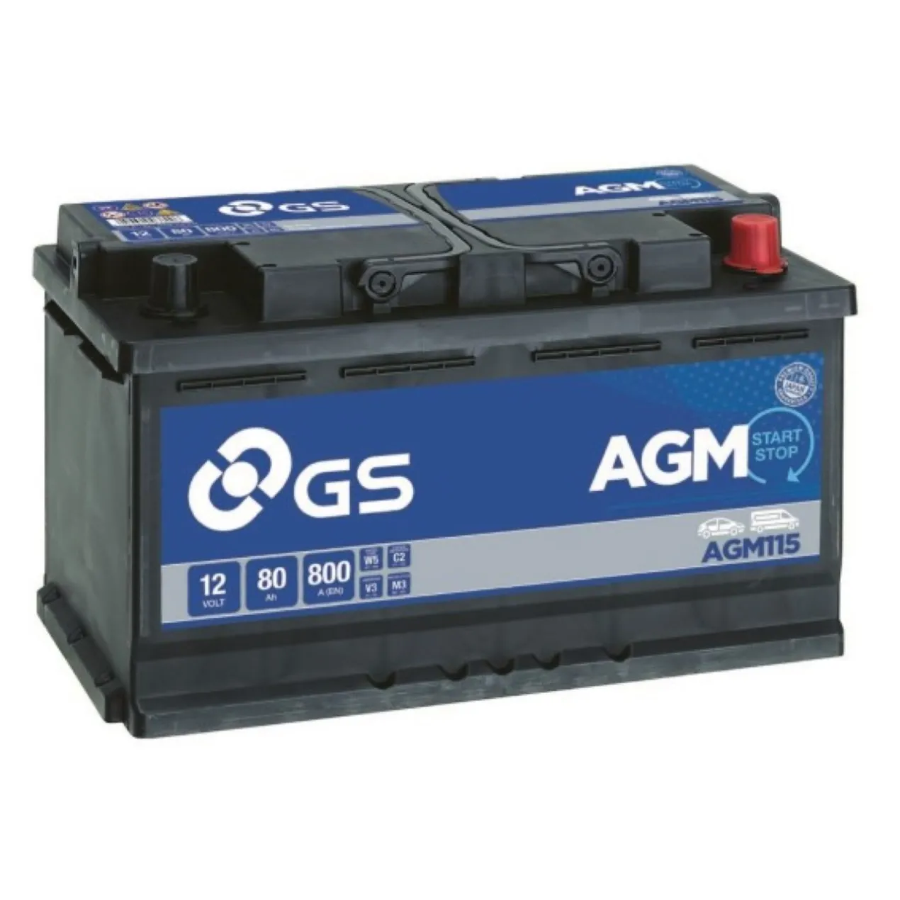 Batteria Auto Start & Stop Gs-yuasa AGM115 80 Ah. 800 A.