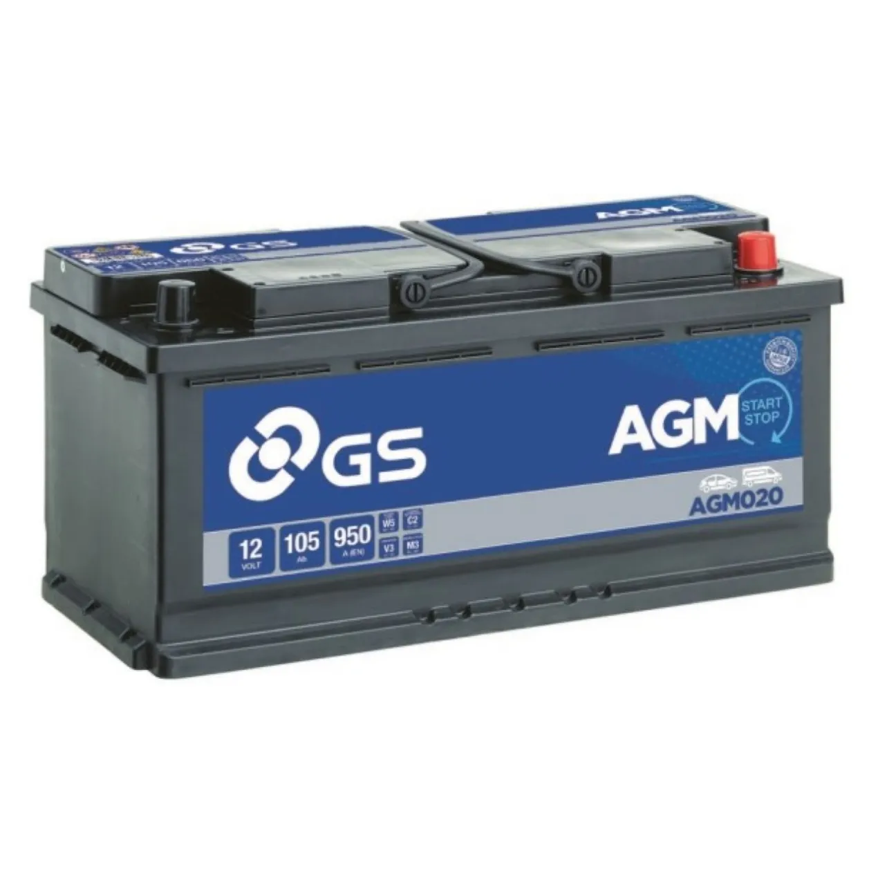 Batteria Auto Start & Stop Gs-yuasa AGM020 105 Ah. 950 A.