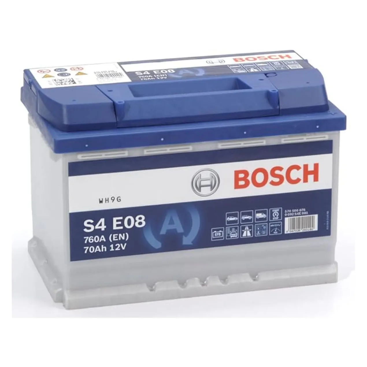 Batteria Bosch Efb S4 E08 12 V. 70 Ah. 760 A