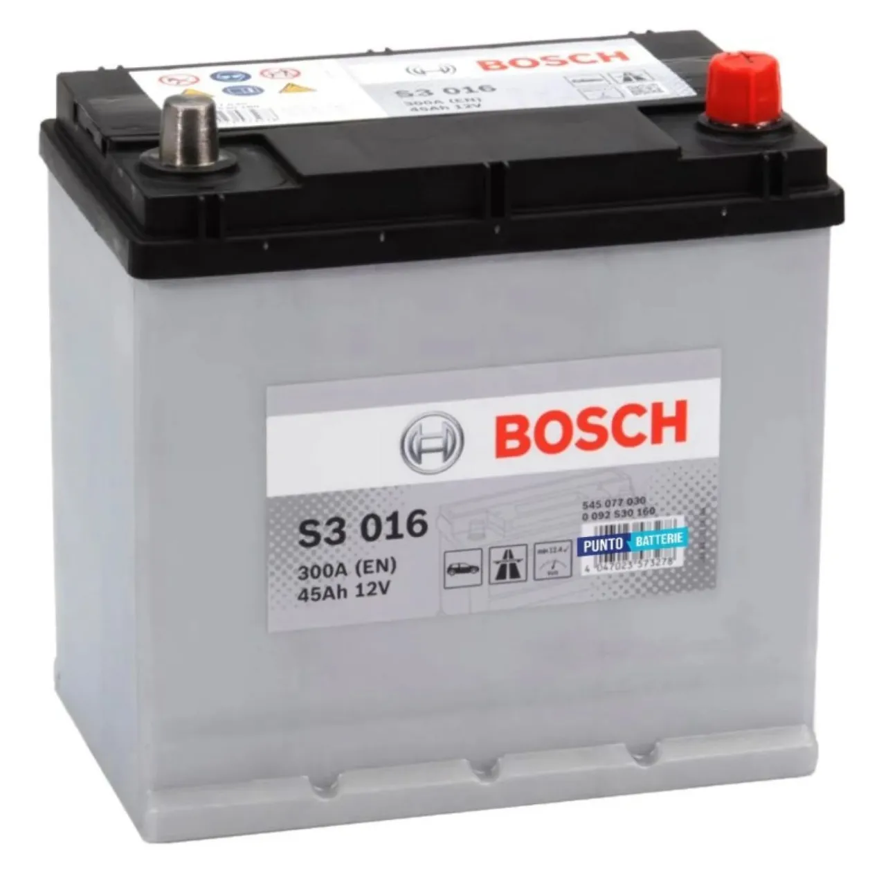 Batteria Bosch S3 016 12 V. 45 Ah. 300 A