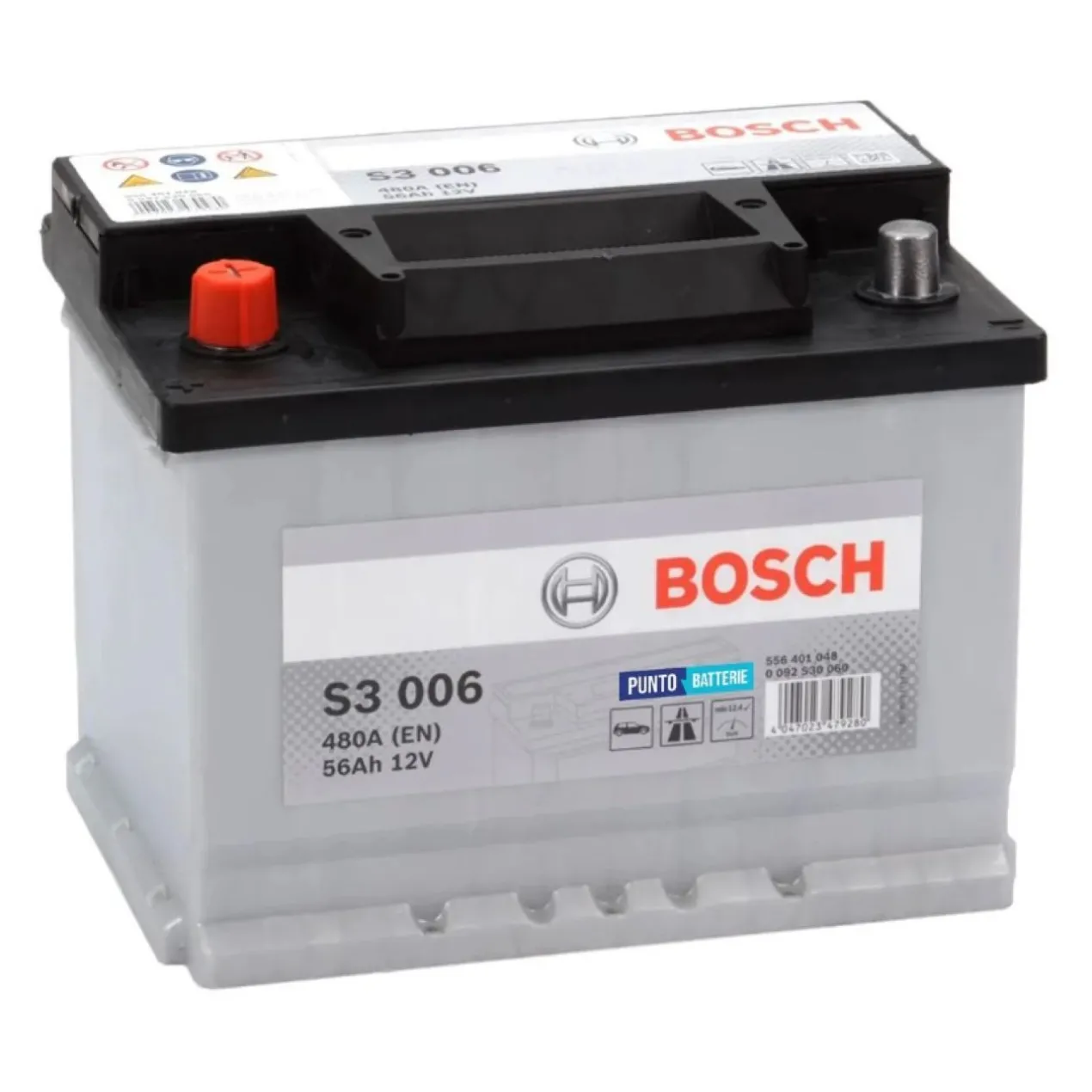 Batteria Bosch S3 006 12 V. 56 Ah. 480 A