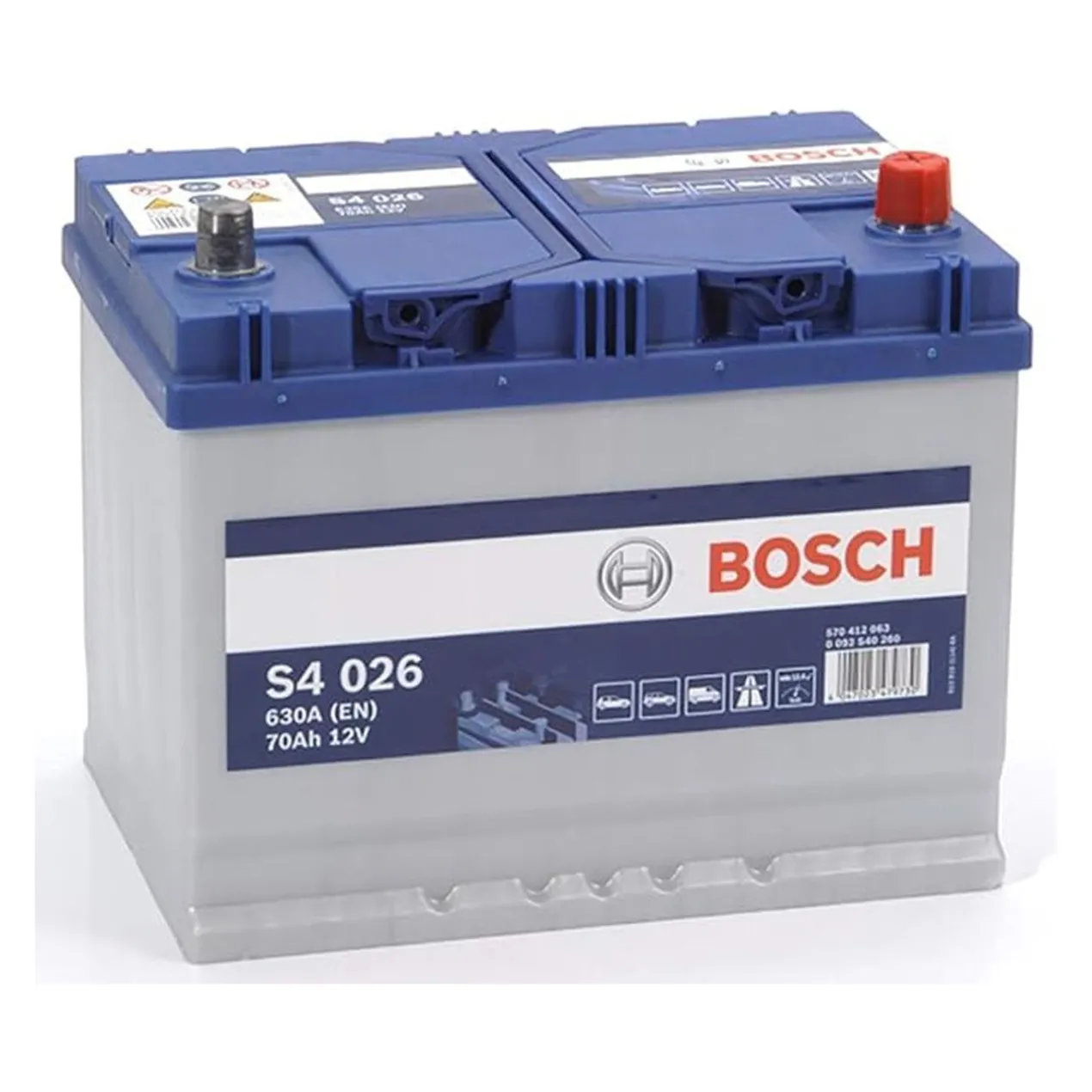 Batteria Bosch S4 026 12 V. 70 Ah. 630 A