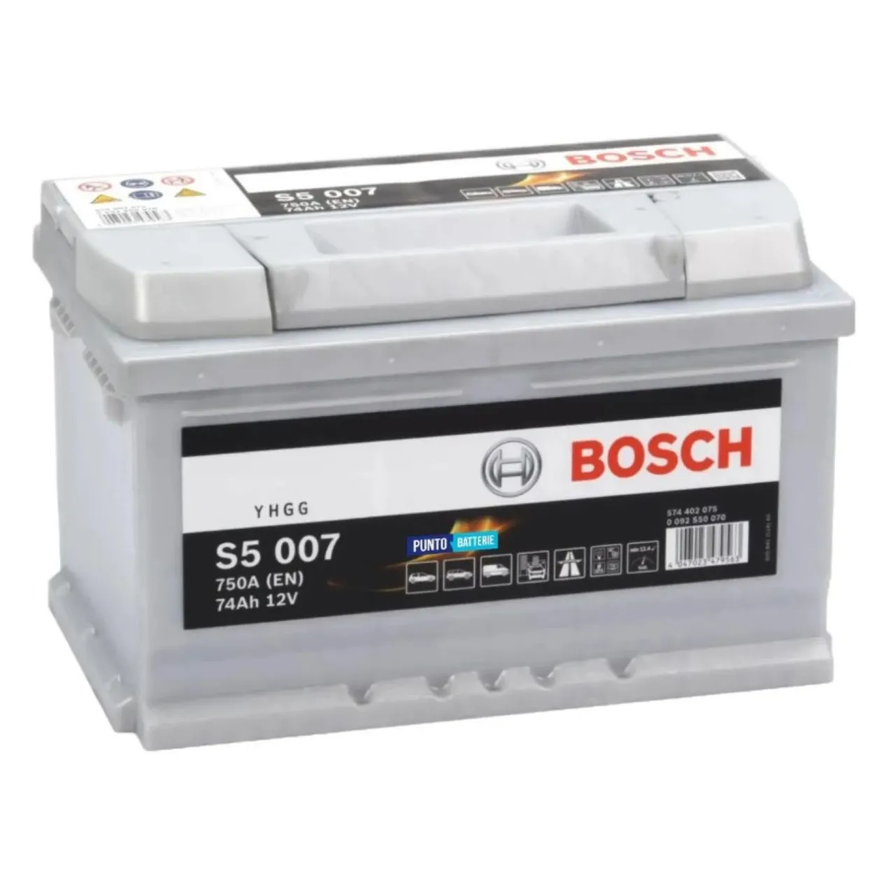 Batteria Bosch S5 007 12 V. 74 Ah. 750 A