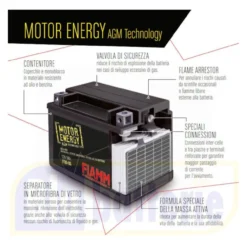 Batteria Fiamm Agm Ftx9-12b - Ytx9-bs 12v. 8 Ah.