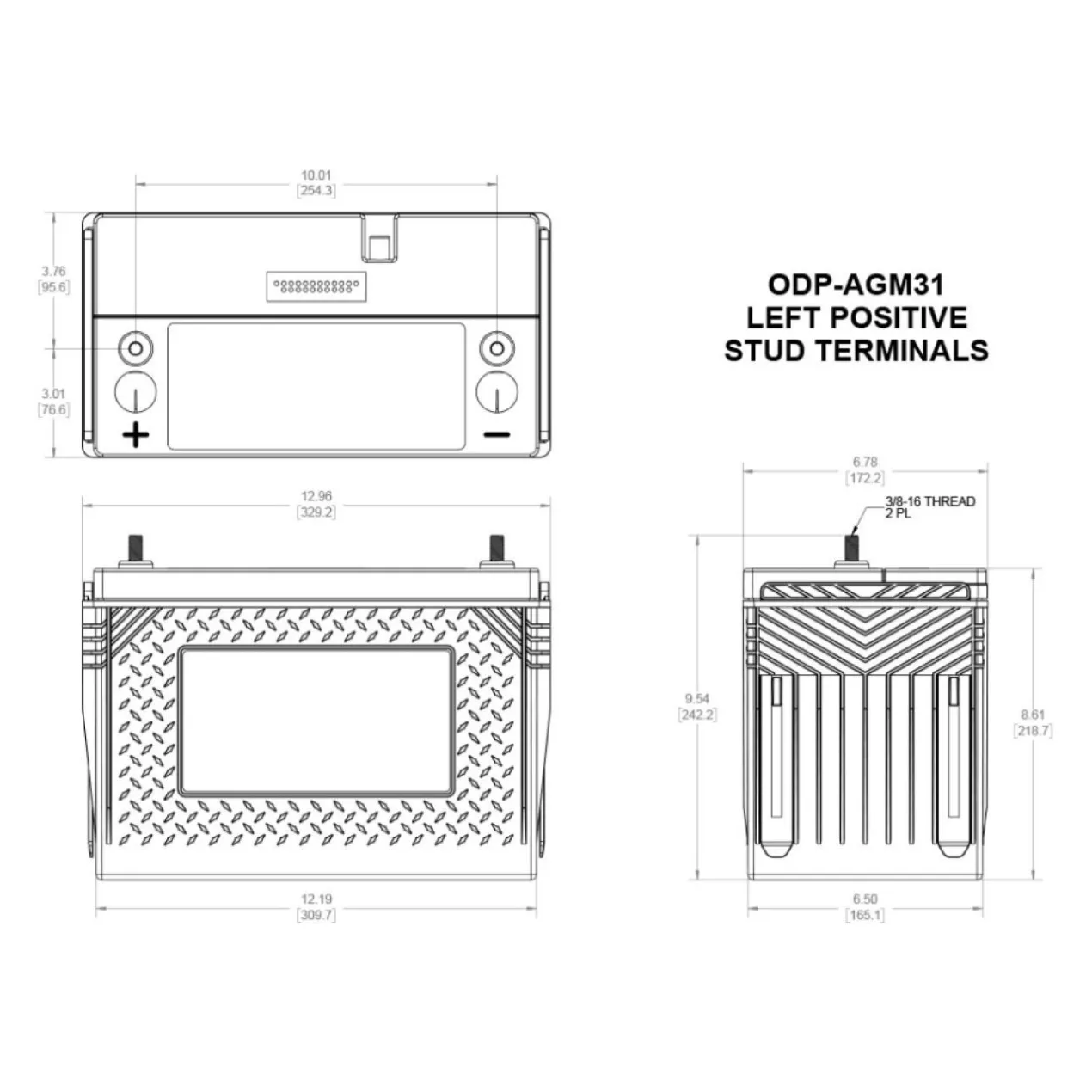 Batteria Odyssey Odp-agm31 (ex 31-925s) Agm Performace Auto 100 Ah.
