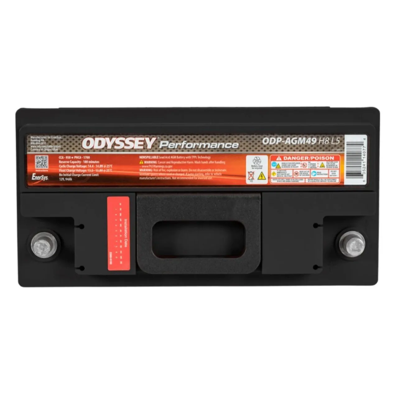 Batteria Odyssey Odp-agm49 H8 L5 (ex 49-950) Agm Performance Auto 94Ah