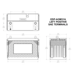 Batteria Odyssey Odp-agm31a (ex 31-925t) Agm Performace Auto 100 Ah.