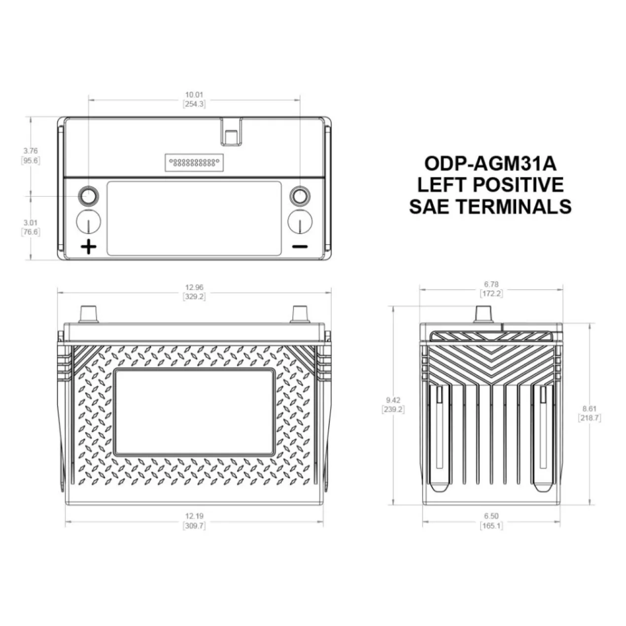 Batteria Odyssey Odp-agm31a (ex 31-925t) Agm Performace Auto 100 Ah.