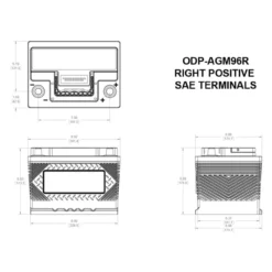 Batteria Odyssey Odp-agm96r (ex 96r-600) Agm Performance Auto 52 Ah.