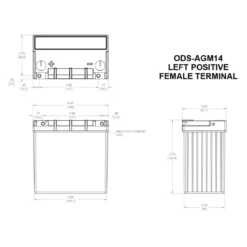 Batteria Odyssey Ods-agm14 Agm Extreme Series 12 Ah.
