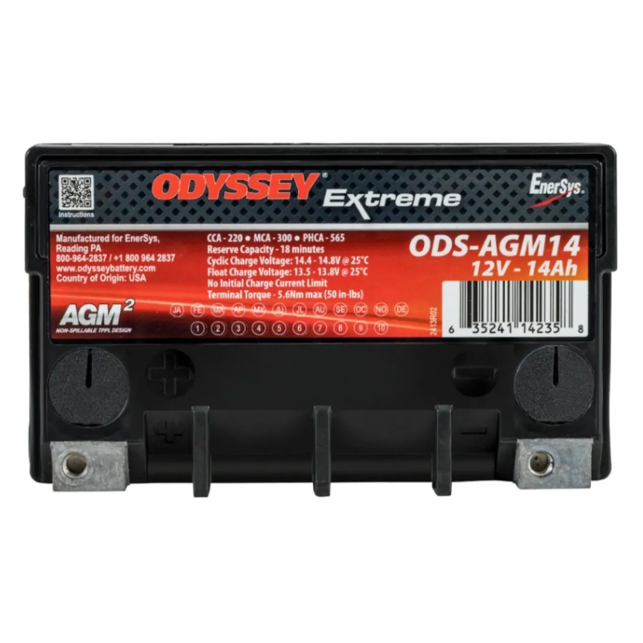 Batteria Odyssey Ods-agm14 Agm Extreme Series 12 Ah.