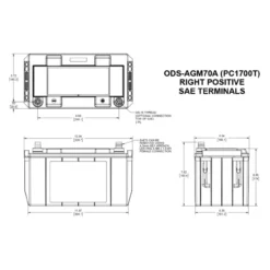 Batteria Odyssey Ods-agm70a (ex Pc1700t) Agm Extreme Series 68 Ah.