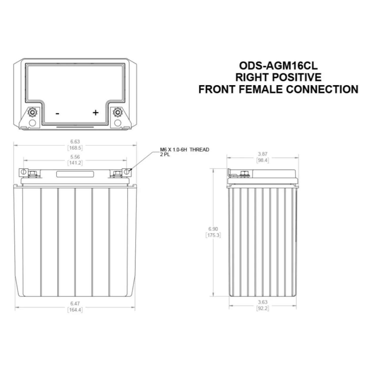 Batteria Odyssey Ods-agm16cl (ex Pc625) Agm Extreme Series 18 Ah.