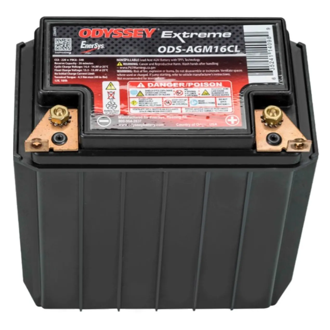 Batteria Odyssey Ods-agm16cl (ex Pc625) Agm Extreme Series 18 Ah.