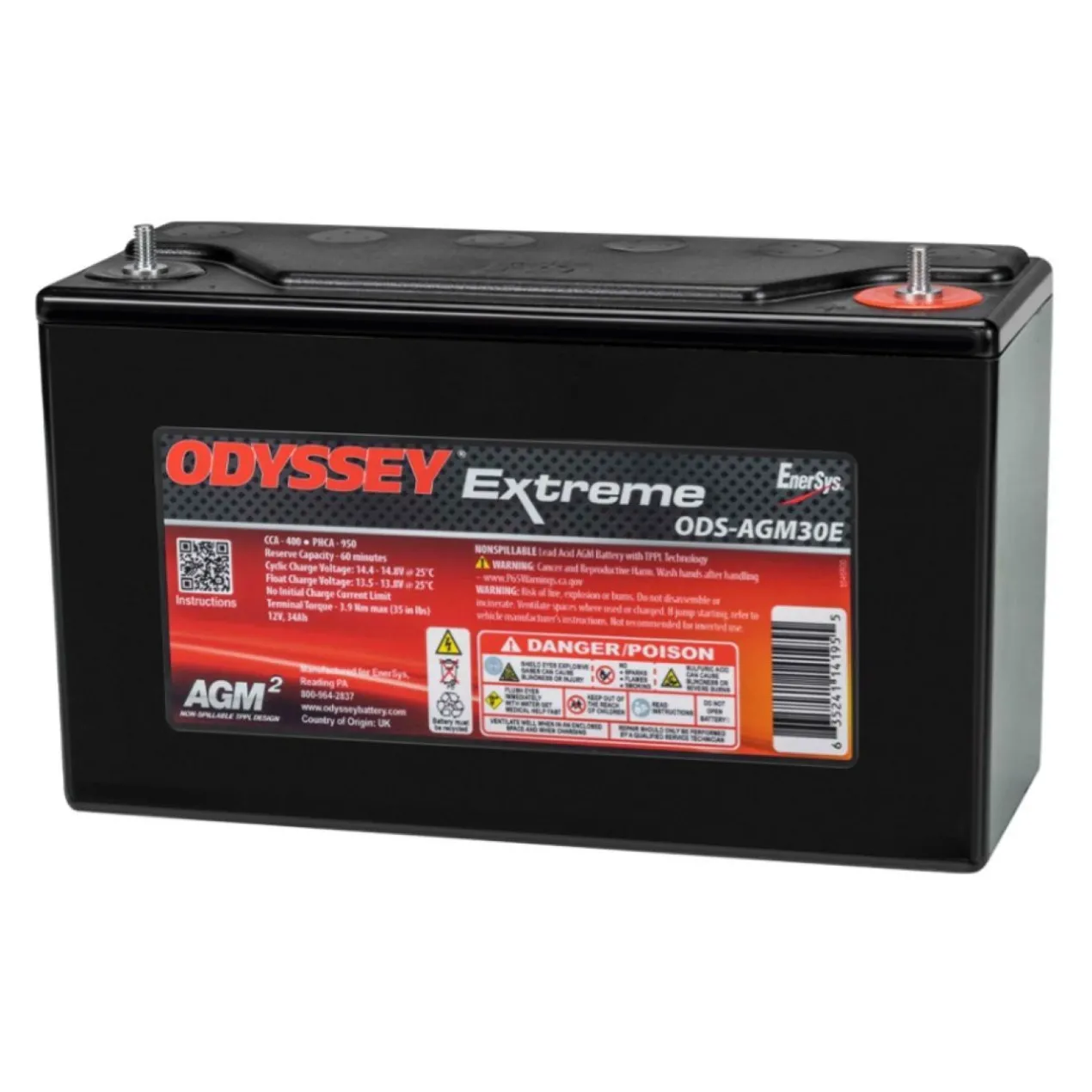 Batteria Odyssey Ods-agm30e (ex Pc950) Agm Extreme Series 34 Ah.