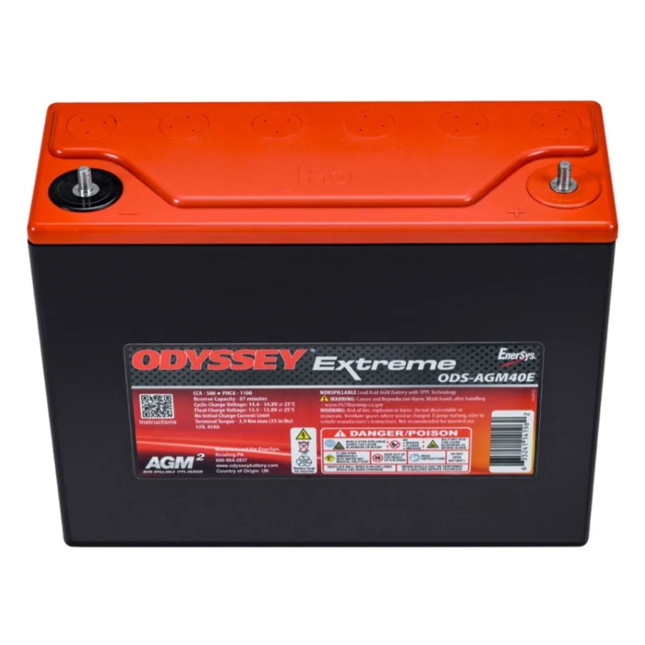 Batteria Odyssey Ods-agm40e (ex Pc1100) Agm Extreme Series 45 Ah.