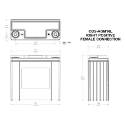Batteria Odyssey Ods-agm16l (ex Pc680) Agm Extreme Series 16 Ah.