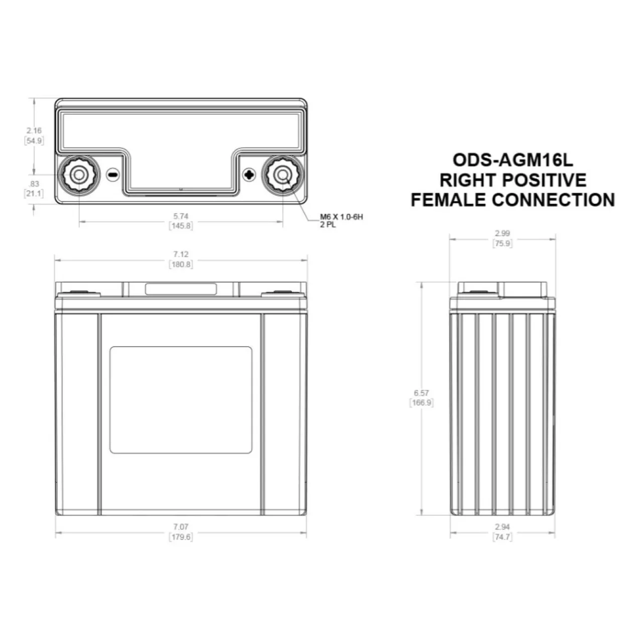 Batteria Odyssey Ods-agm16l (ex Pc680) Agm Extreme Series 16 Ah.