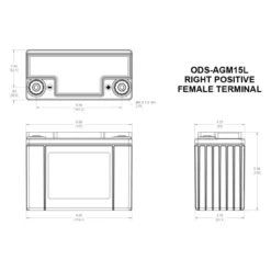 Batteria Odyssey Ods-agm15l (ex Pc545) Agm Extreme Series 13 Ah.