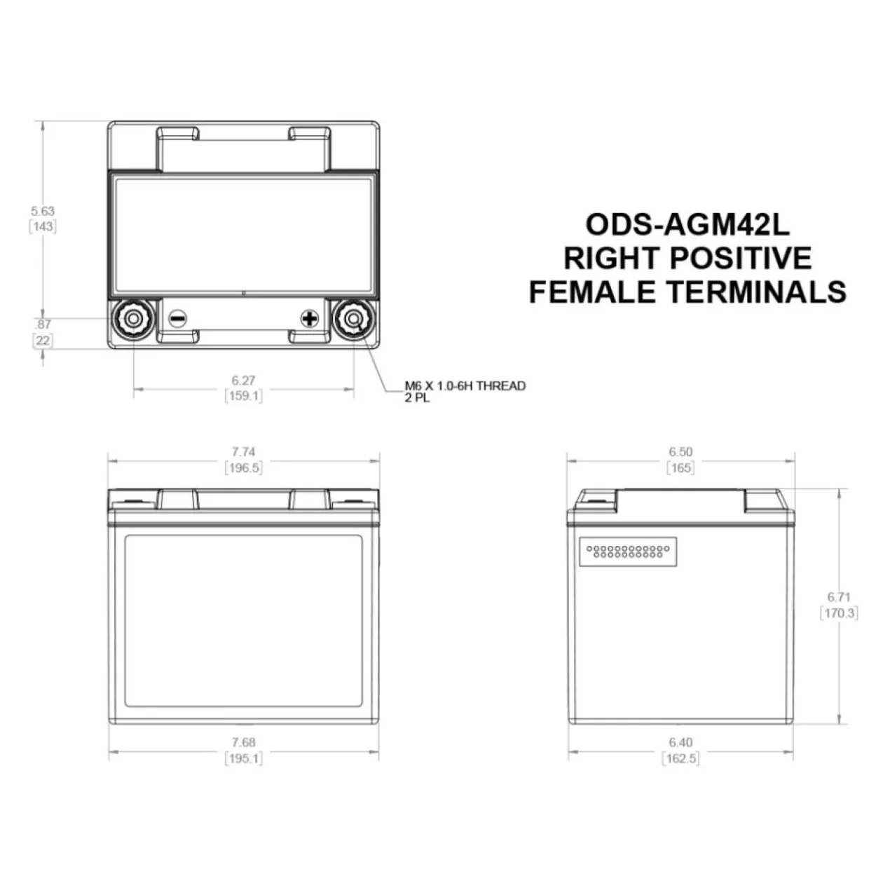 Batteria Odyssey Ods-agm42l (ex Pc1200) Agm Extreme Series 42 Ah.