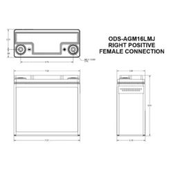Batteria Odyssey Ods-agm16lmj (ex Pc680mj) Agm Extreme Series 16 Ah.