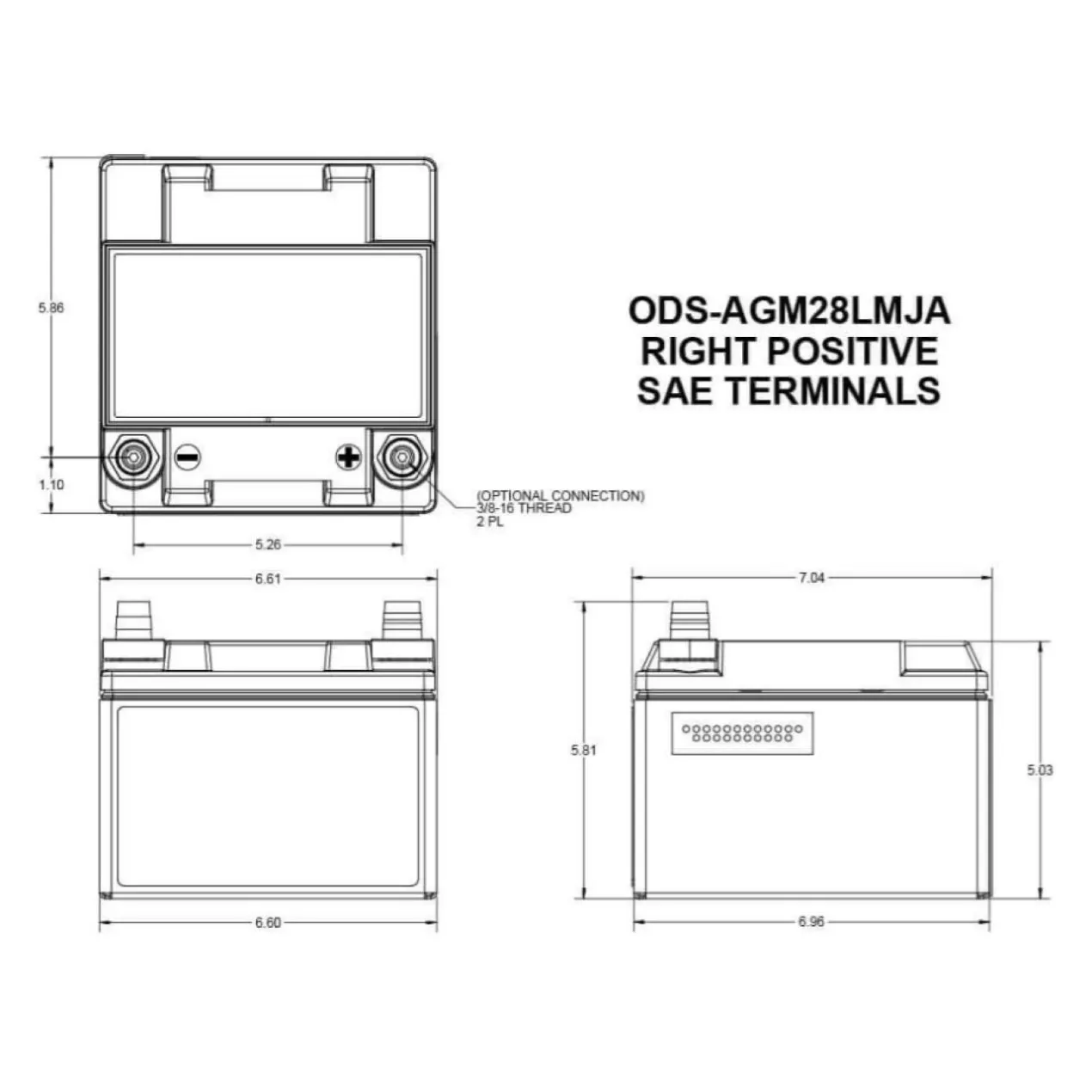 Batteria Odyssey Ods-agm28lmja (ex Pc925mjt) Agm Extreme Series 28 Ah.
