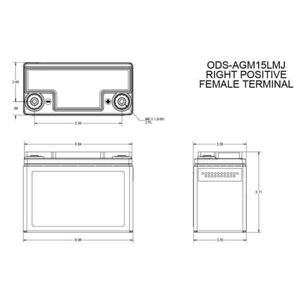 Batteria Odyssey Ods-agm15lmj (ex Pc545mj) Agm Extreme Series 13 Ah.