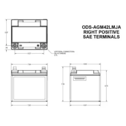 Batteria Odyssey Ods-agm42lmja ( Ex Pc1200mjt) Agm Extreme Series 42 Ah.