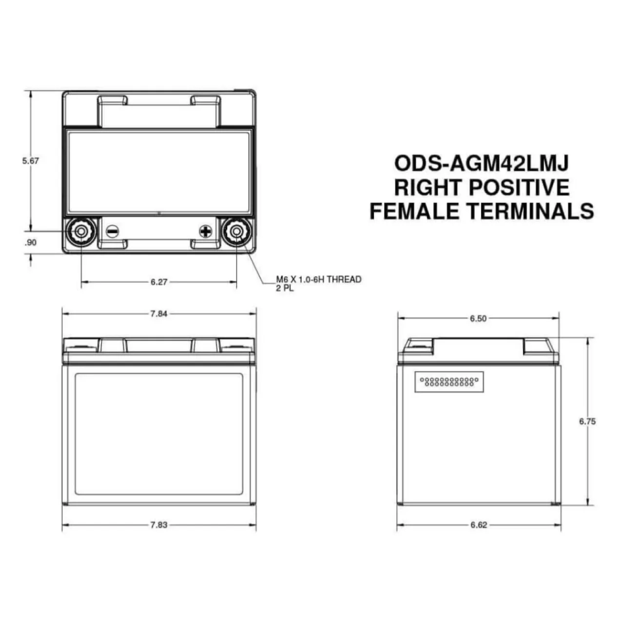 Batteria Odyssey Ods-agm42lmj (ex Pc1200mj) Agm Extreme Series 42 Ah.