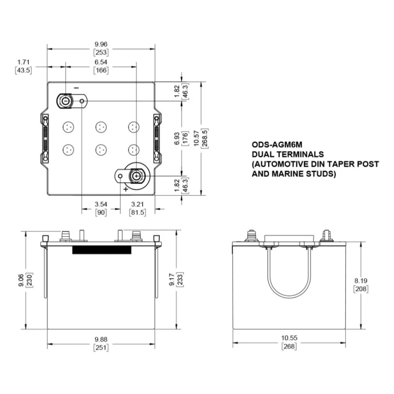 Batteria Odyssey Ods-agm6m (ex Pc2250) Agm Extreme Series 126 Ah.