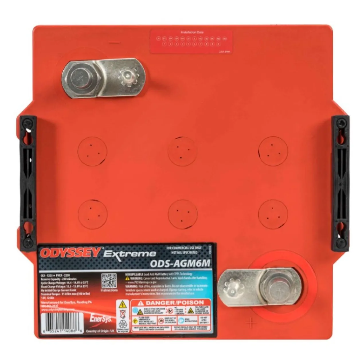 Batteria Odyssey Ods-agm6m (ex Pc2250) Agm Extreme Series 126 Ah.