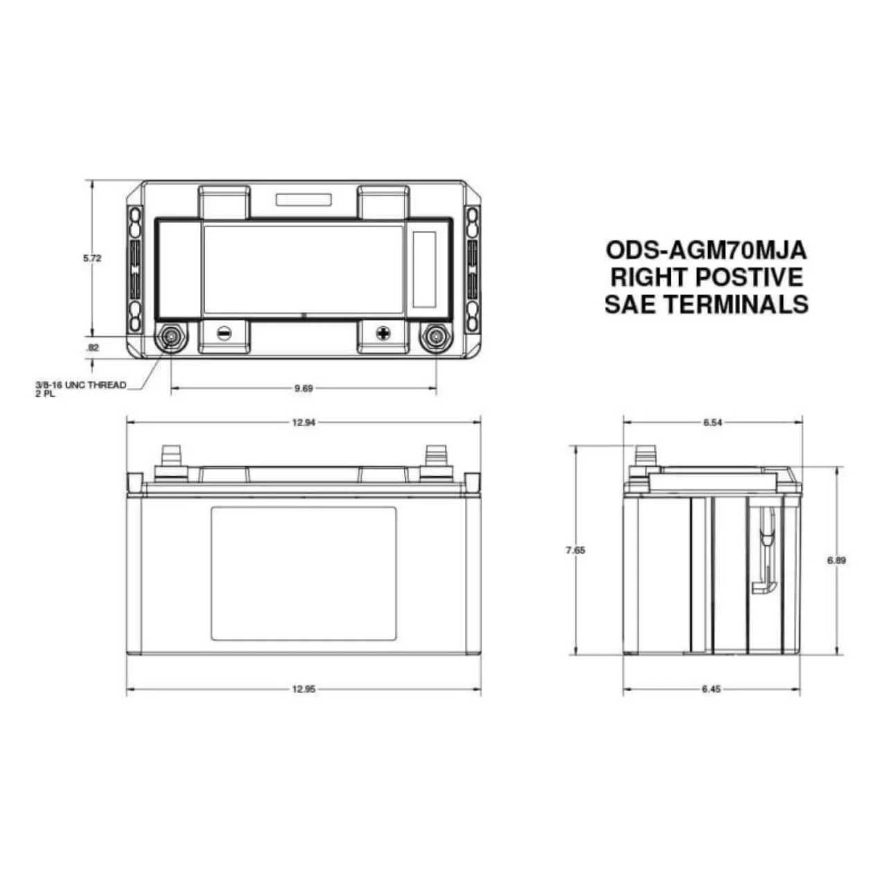Batteria Odyssey Ods-agm70mja (ex Pc1700mjt) Agm Extreme Series 68 Ah.