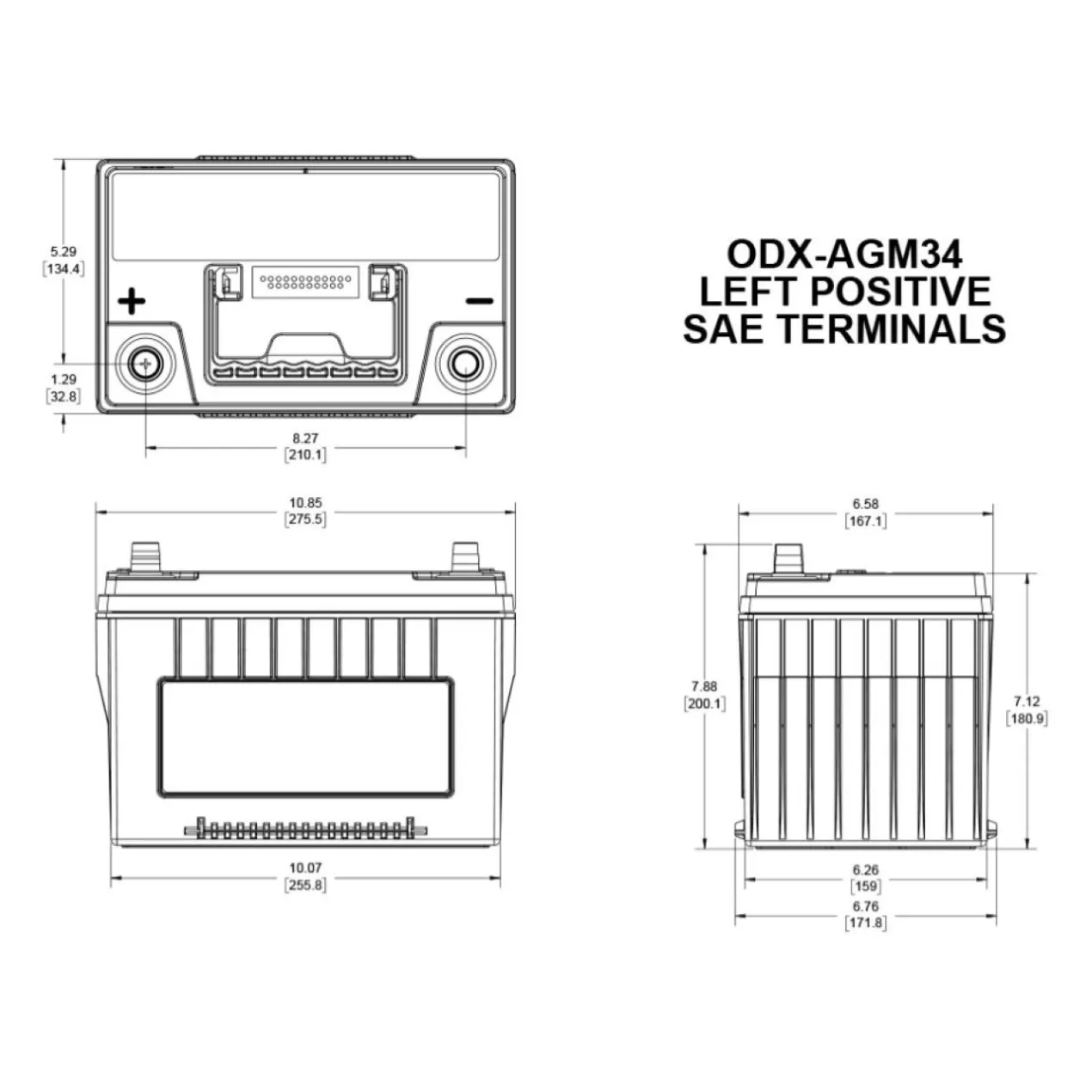 Batteria Odyssey Odx-agm34 (ex 34-pc1500) Agm Extreme Series 68 Ah.