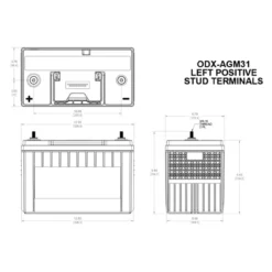 Batteria Odyssey Odx-agm31 (ex 31-pc2150s) Agm Extreme Series 100 Ah.