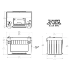 Batteria Odyssey Odx-agm34/78 (ex 34/78-pc1500) Agm Extreme Series 68 Ah