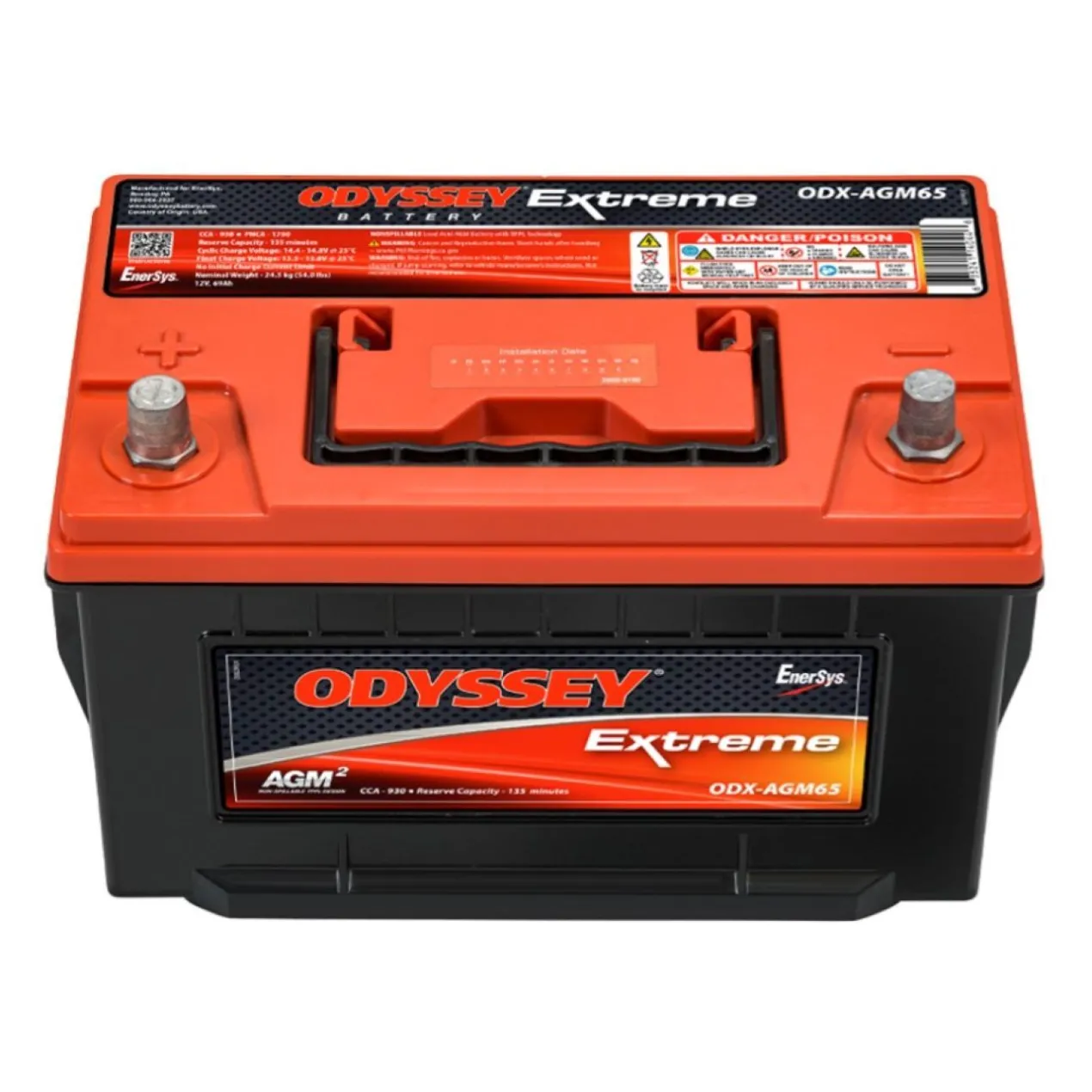 Batteria Odyssey Odx-agm65 (ex 65-pc1750t) Agm Extreme Series 74 Ah.
